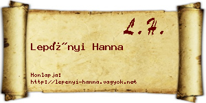 Lepényi Hanna névjegykártya